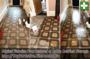 Old Victorian Tiled Vicarage Floor Before After Restoration Sutton Coldfield