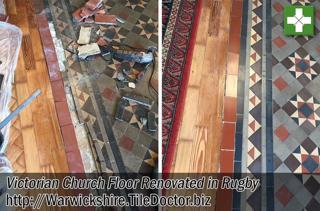 Victorian Tiled Church Floor Renovation Rugby